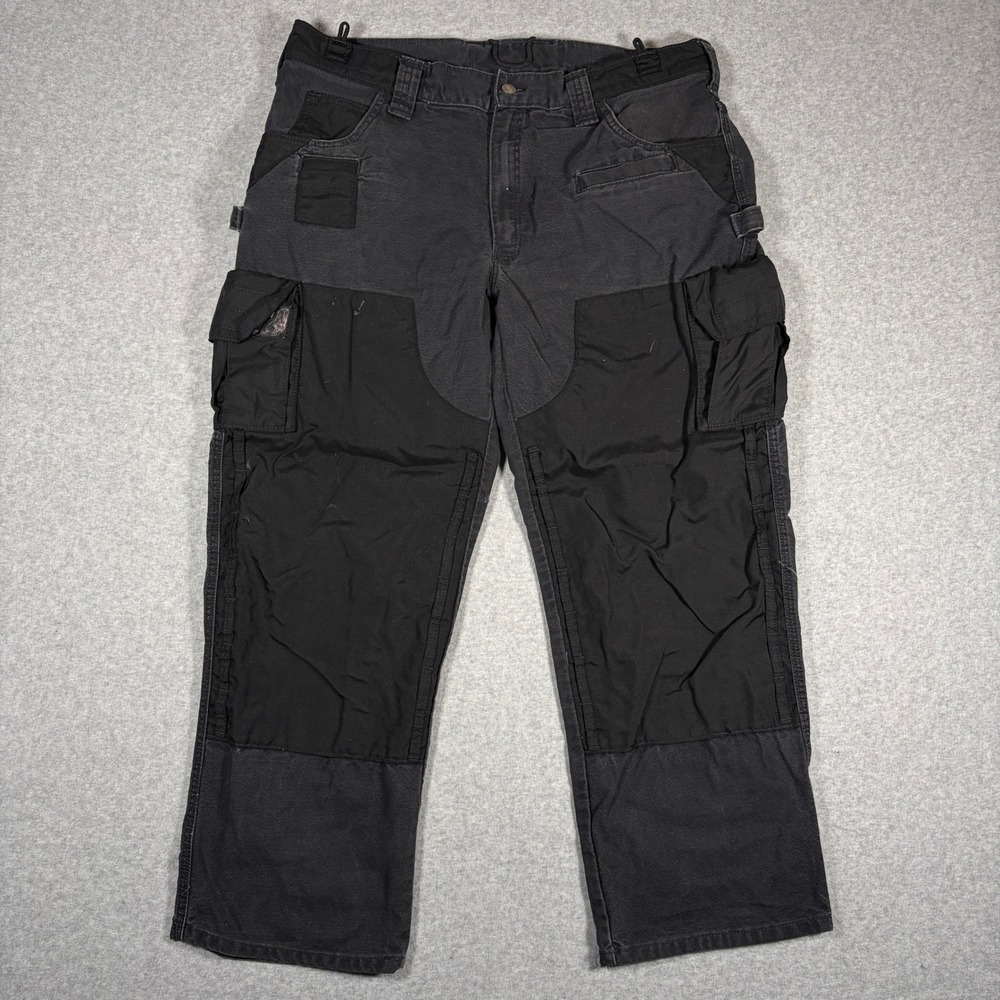 Atlas 46 Concord Work Pants Men's 42x30 (Fits 38x29) Black Reinforced Utility